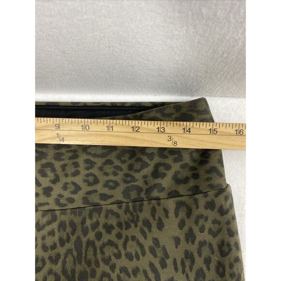Carmen Animal Print Pants Womens Medium Green Black Stretch Tummy Control Slacks - Picture 7 of 10